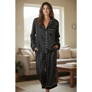 Kate Spade Black and White Print Pajamas sz Medium